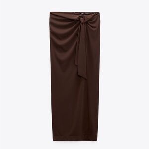 Zara- NWT Tied Slit Maxi Skirt, XS